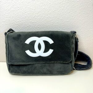 Precision Chanel Shoulder Bag Coco Mark Silver Bracket Gray Authentic